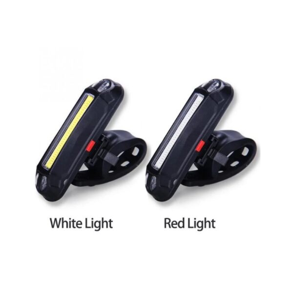 Luz LED Linterna de Bicicleta Delantera Trasera Recargable USB - Imagen 3