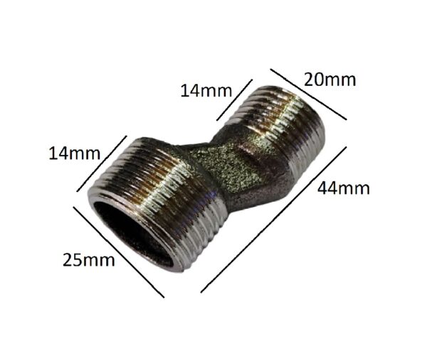 Conector Adaptador Excentrico en S Macho G1/2'' - G3/4'' - Imagen 2