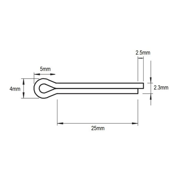 Pasador Chaveta Partida Zincada 3/32" x 1" 10 Unid. - Imagen 2