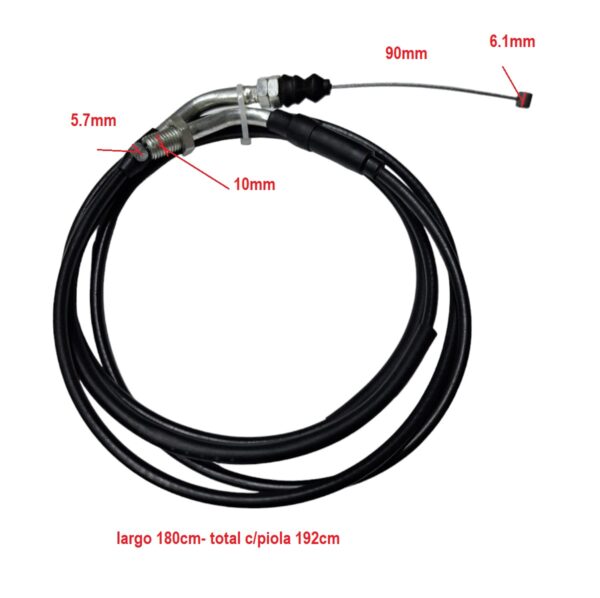 Piola Cable Acelerador 180-192cms. Moto GY6 - Imagen 3