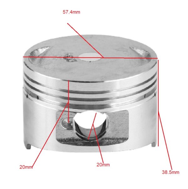 Piston 57.4 mm GY6-150cc - Imagen 2