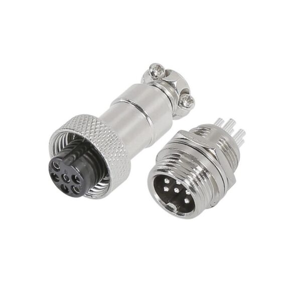 Conector Aviacion GX-12 6P Macho y Hembra