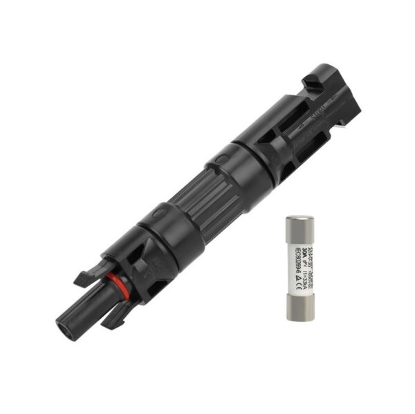 Conector MC4 Porta Fusible con Fusible 1000Vdc 30A Solar