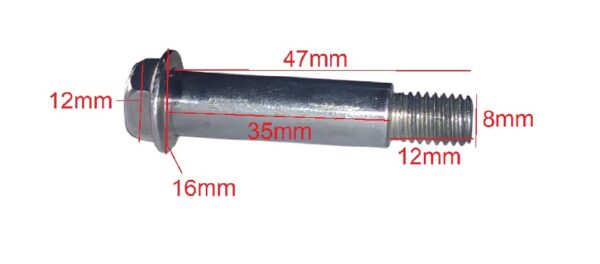 Perno Brida Hexagonal M8 x 47 Paso 1.25 Con Tuerca - Imagen 2