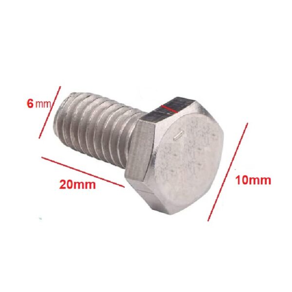 Perno Hexagonal 6x20mm paso1 - Imagen 2