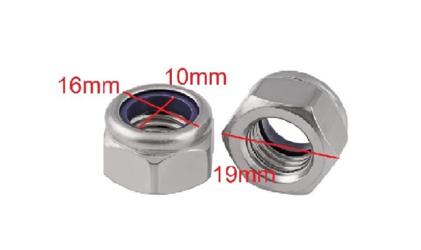 Tuerca Hexagonal M10 Con Seguro Nylon Paso 1.5 x 10 Unid - Imagen 5