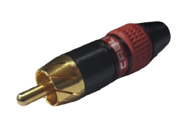 Conector RCA Macho Negro con Rojo - Imagen 2