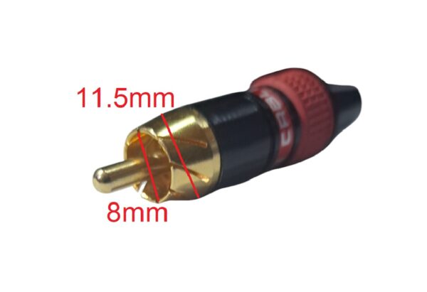 Conector RCA Macho Negro con Rojo - Imagen 3