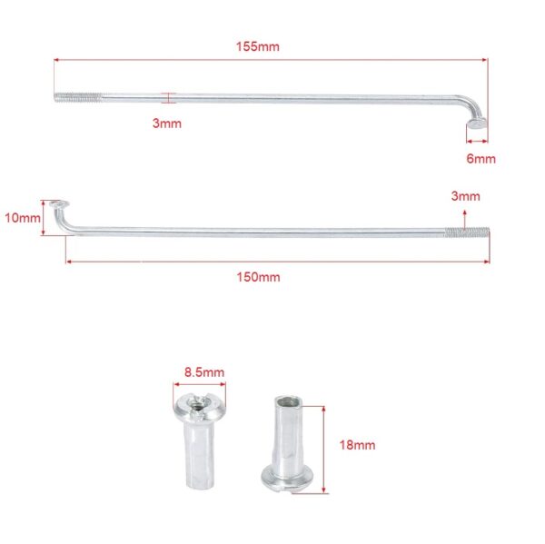 Rayos Rueda 149×3x10mm 36u. - Imagen 4