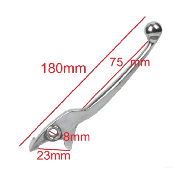 MANILLA DERECHA 180MM FRENO MOTO CROMADA - Imagen 3