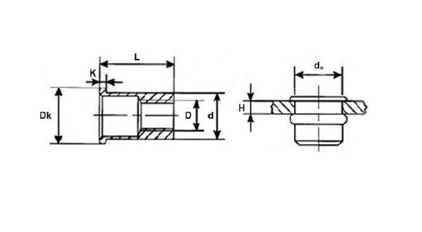 Tuerca Remache Roscado Aluminio Cabeza Plana M5 x 5 Unid. - Imagen 5