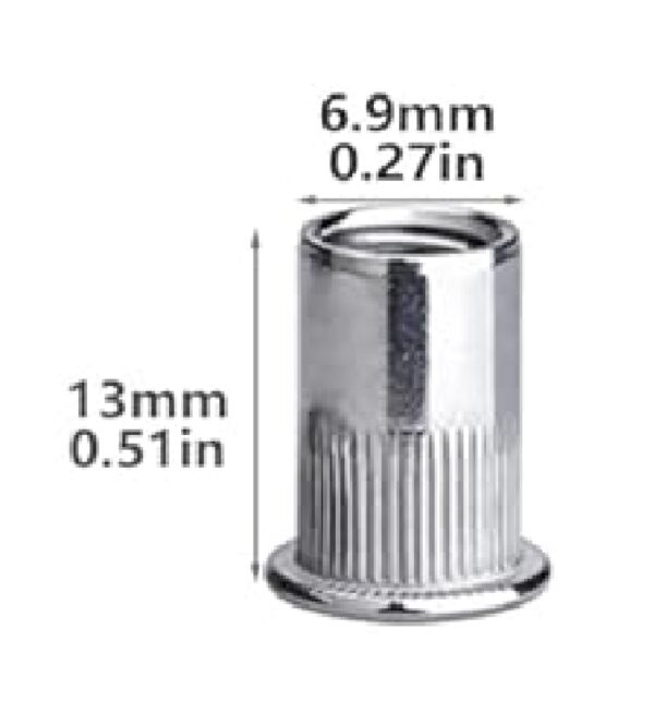 Tuerca Remache Roscado Aluminio Cabeza Plana M5 x 5 Unid. - Imagen 4