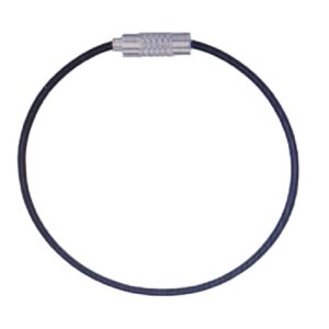 Cable Llavero Acero Inoxidable Seguro 50mm Negro